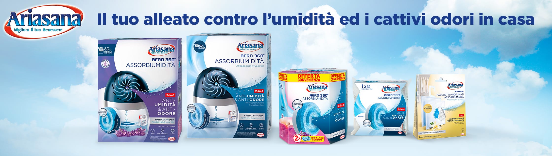 Assorbiumidità Ariasana il tuo alleato contro l'umidità - Acqua e Sapone