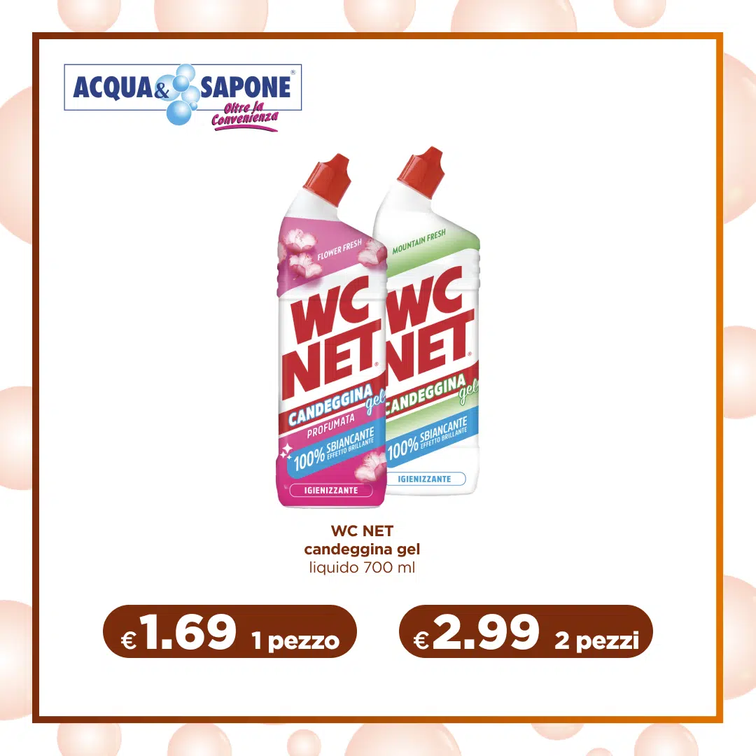 WC NET candeggina gel Detergente igienizzante WC NET gel con candeggina 700 ml