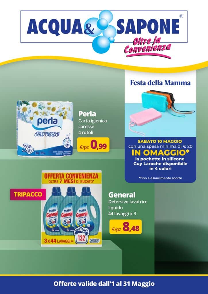 Volantino Acqua&Sapone dall’1 al 31 maggio