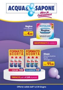 Volantino Acqua&Sapone dall'1 al 30 giugno
