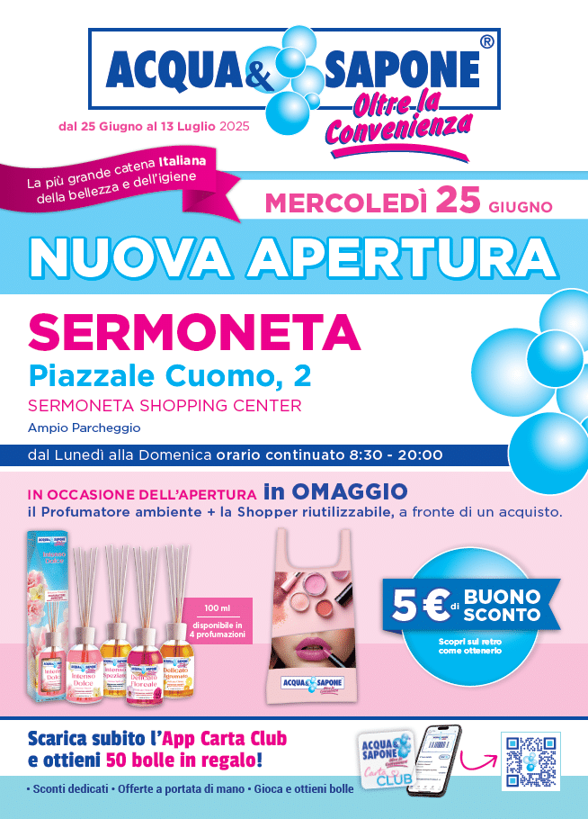 Volantino nuova apertura Sermoneta