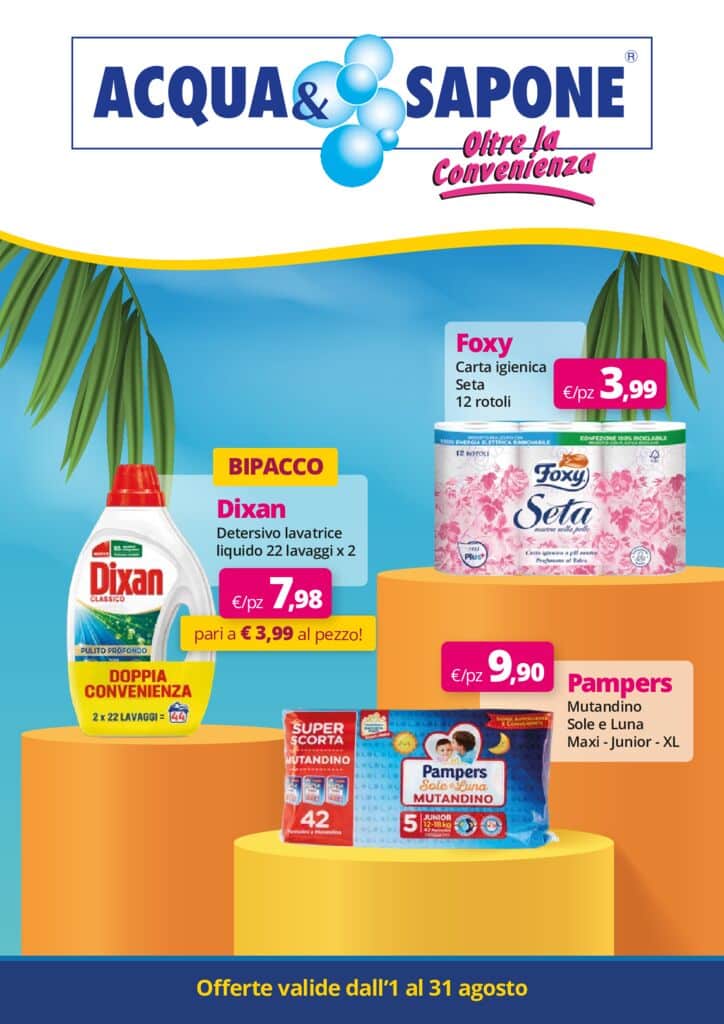 Volantino Acqua&Sapone dall’1 al 31 agosto