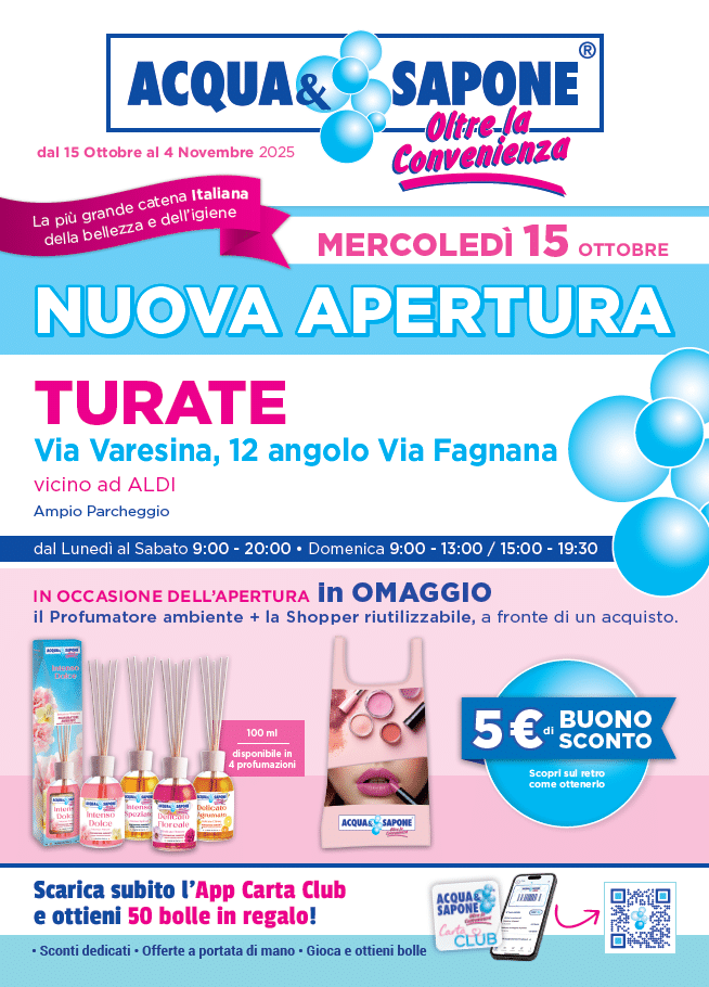 Volantino nuova apertura Turate