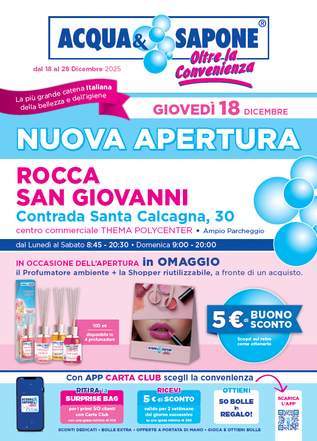 Volantino nuova apertura Rocca San Giovanni