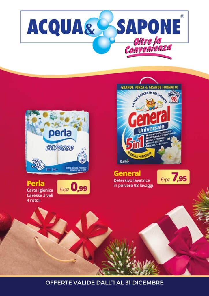 Volantino Acqua&Sapone dall’1 al 31 dicembre