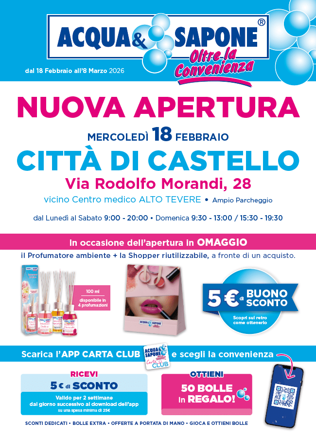 Volantino nuova apertura Città di Castello