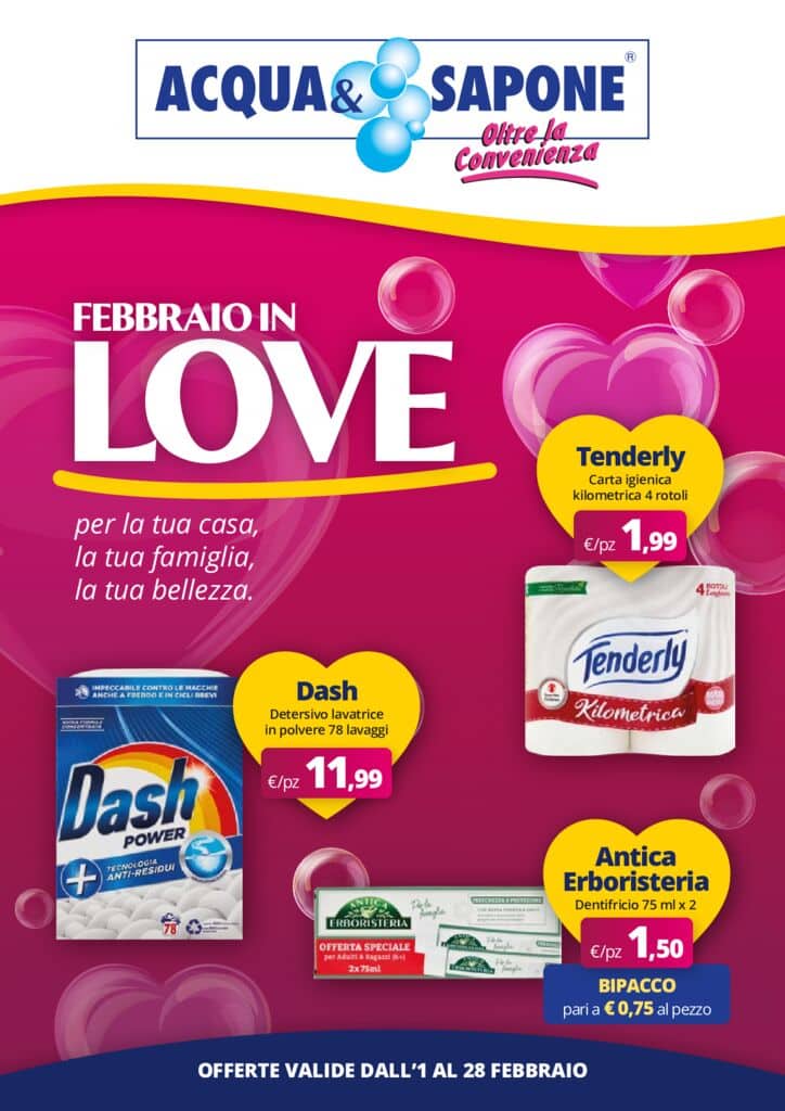 Volantino Acqua&Sapone dall’1 al 28 febbraio